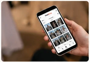 Billeder deles fra en mobiltelefon til FotoDrop
